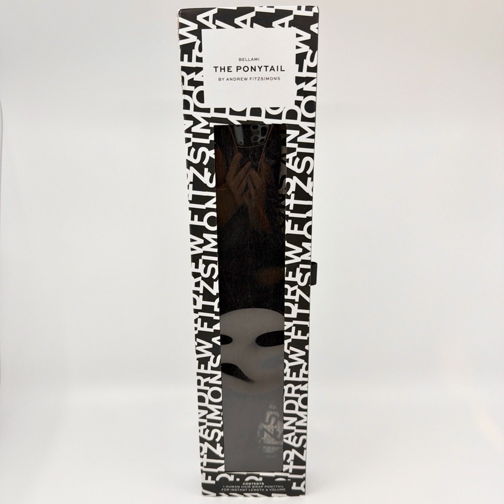 BELLAMI The Ponytail 20" Jet Black #1 100g NEW Sealed Human Remy Hair Extension